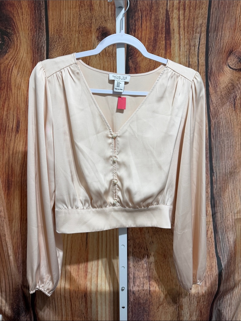 Rachel Zoe Silky Crop V-neck Blouse Size M